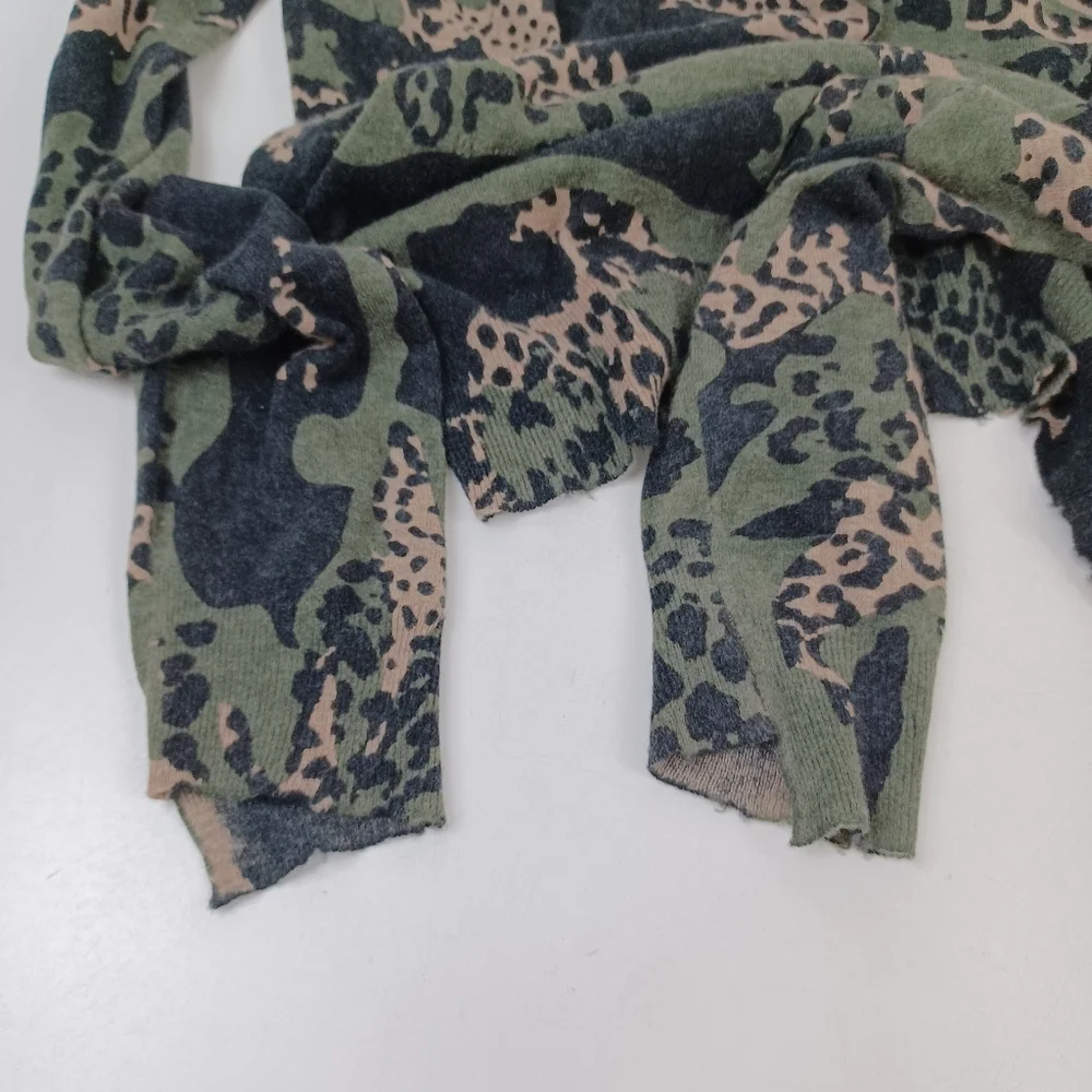 Zadig And Voltaire Brume Cp Cashmere Pullover Size M Camouflage Animal Printed - Picture 11 of 16